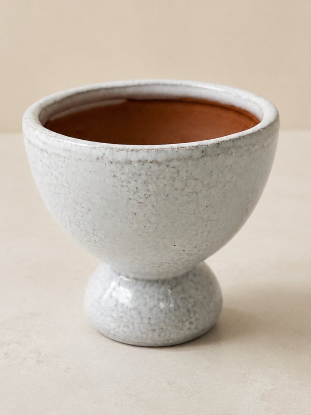 Lyra Speckled Ceramic Pedestal Bowl Planter Minimalist Decor 4”